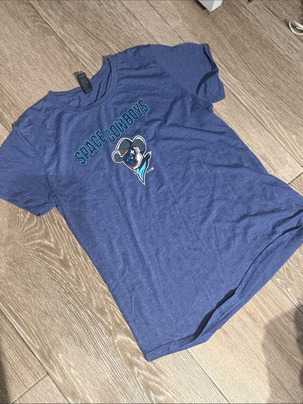 Gildan Space Cowboys Graphic Tee in Heather Navy with Teal Accents